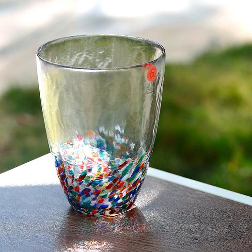 【清仓特惠4折】日本进口石塚硝子津轻手工无铅彩色玻璃杯彩虹单杯水杯蓝彩水杯300ml（纸盒包装） 商品图3