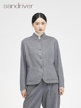 西藏羊绒呢中式女西服SJF96W270N