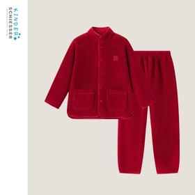 【羊羔绒】SCHIESSER舒雅秋冬新款男女儿童羊羔绒鸿运款红品家居套装（亲子系列儿童中性款）（实物颜色偏暗一点）3Z/23380H/EZ/23378H