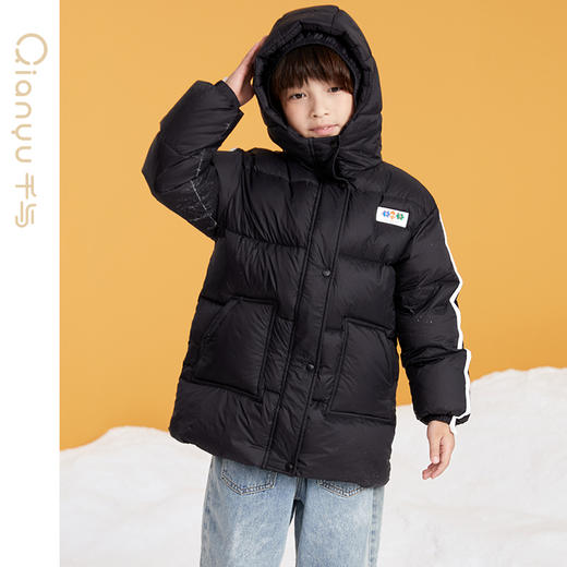 笛莎千与男童2024冬季新款男童时尚休闲三防中长羽绒服 商品图2