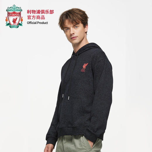【官方正版】利物浦俱乐部 | 深灰简约保暖胶印字母运动休闲卫衣 商品图2