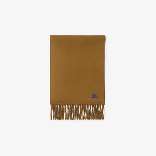 【一】BURBERRY 巴宝莉 女士马术骑士徽标刺绣双面两用羊绒围巾 棕色 8099691 C1432 商品图1