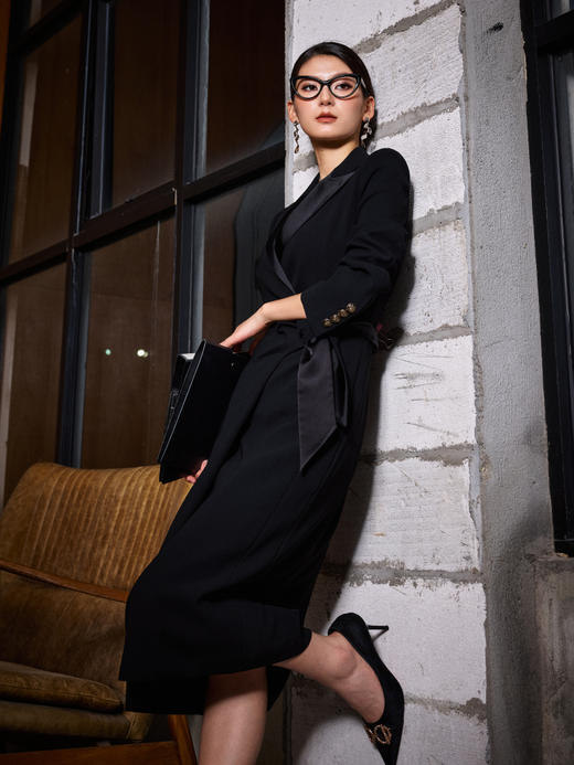 "温柔的铠甲"-JG384506T1XC-384506 “央视主持人款”连衣裙 知性优雅 端庄大气 上镜颈袖添香 商品图1