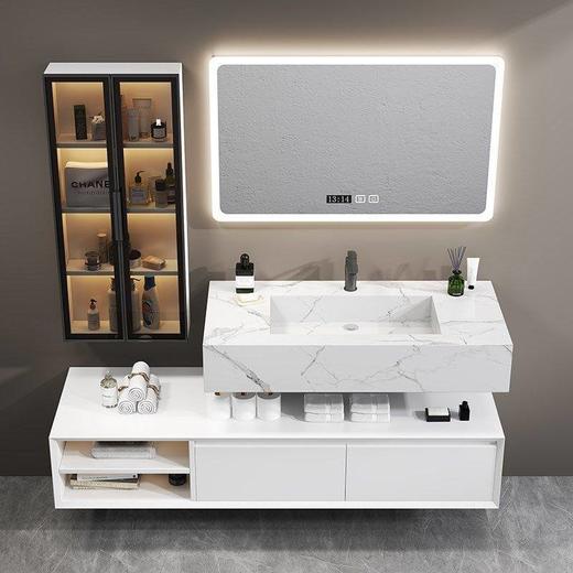 北欧洗手池现代浴室柜盆卫生间岩板浴室柜洗脸盆智能组合一体轻奢 商品图2