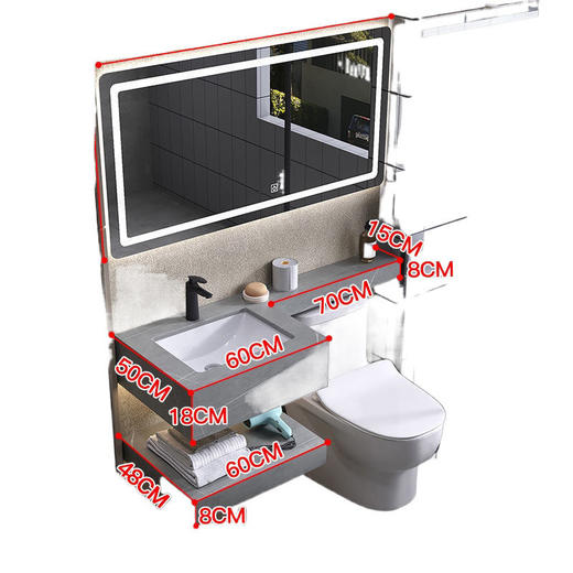 洗脸卫生间家用台洗簌台洗脸盆浴室柜轻奢岩款组合板延长 商品图4