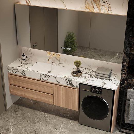 一体浴室柜岩板陶瓷轻奢伴侣现代一体盆柜柜组合洗衣机阳台洗手盆 商品图2