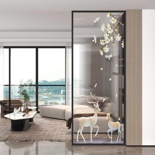 隔断长虹客厅屏风时尚过道入户屏风隔断超白走廊遮挡钢化玻璃艺术 商品图0