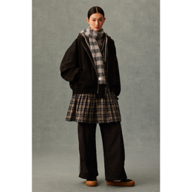 GOODBAI 粗体logo贴布绣连帽拉链卫衣