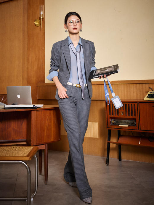 J8132598B颈袖添香真丝衬衫女士装气质OL正装上衣修身衬衣J8132598B（四季可穿） 商品图6