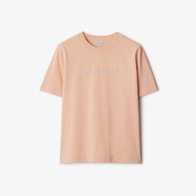 BURBERRY 巴宝莉 女士佩斯利徽标棉质圆领短袖T恤 粉色 8099834 C1542