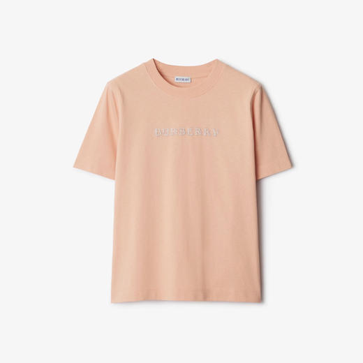 BURBERRY 巴宝莉 女士佩斯利徽标棉质圆领短袖T恤 粉色 8099834 C1542 商品图0