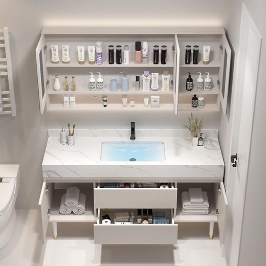 台岩板浴室柜柜双盆洗漱卫生间洗手盆一体组合洗脸池 商品图1