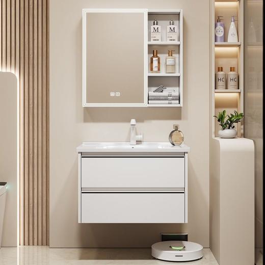 洗漱一体陶瓷太空蜂窝阳台铝全洗手洗脸盆铝卫生间浴室柜组合 商品图1