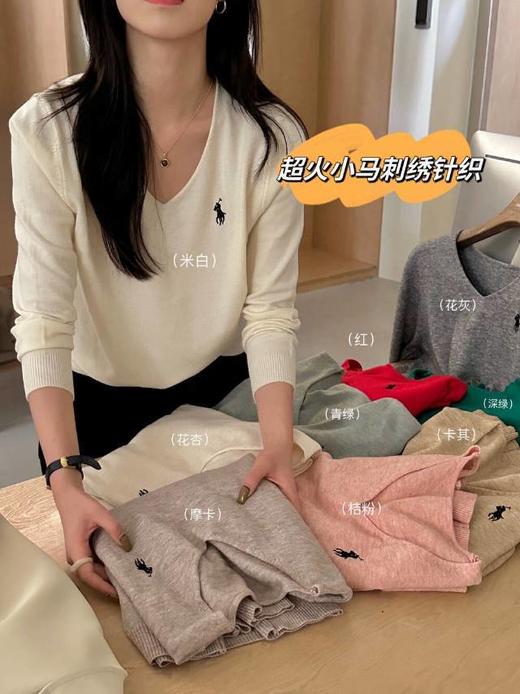 💥 重磅来袭 【千吉娜Chigina.小马刺绣V领毛衣】手感软糯 亲肤舒适🥳 ✔一整件品质真的绝了，毛茸茸的手感很舒服~ 商品图3