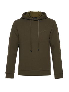 callisto乐行系列绿色聚酯纤维连帽卫衣