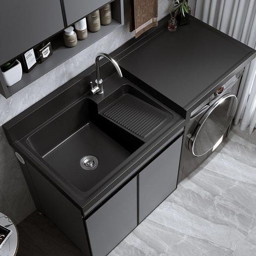 浴室柜搓板卫生间带柜台盆衣柜一体池槽洗滚筒洗衣阳台洗衣机高低 商品图1