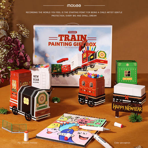 mobee小象莫贝小火车绘画礼盒 商品图7