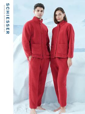 【羊羔绒鸿运连连】SCHIESSER舒雅秋冬款男羊羔绒鸿运新年本命年红品家居套装（亲子情侣系列男款）（实物颜色偏暗一点）E9/23377H