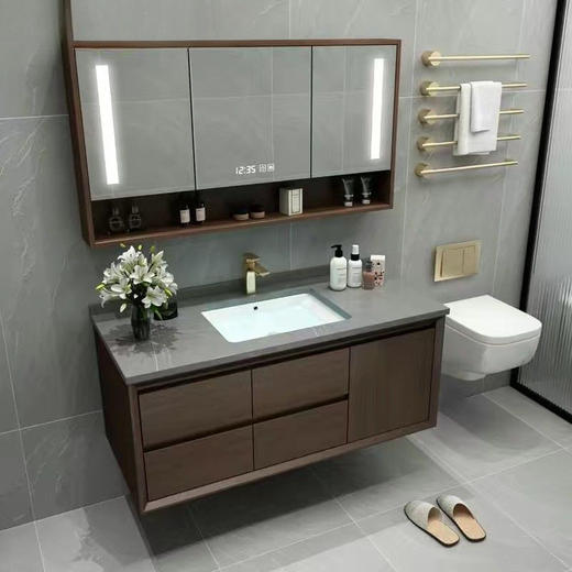 组合浴室柜套装柜落地一体橡木洗漱卫生间陶瓷洗手台中式洗脸盆新 商品图3