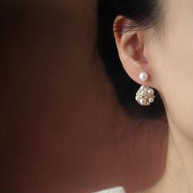 7DAYS两戴珍珠花球耳钉