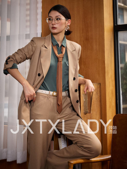 J83A3343颈袖添香2019春秋新款时尚OL职业装套装修身正装职场气质女装女J83A3343 商品图0