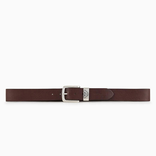 EMPORIO ARMANI 阿玛尼 男士带徽标扣的皮革腰带 棕色 Y4S201 YDD6G 80005 商品图1