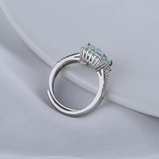 【宏艺珠宝】雾入松海莫桑钻·银s925戒指 商品图1