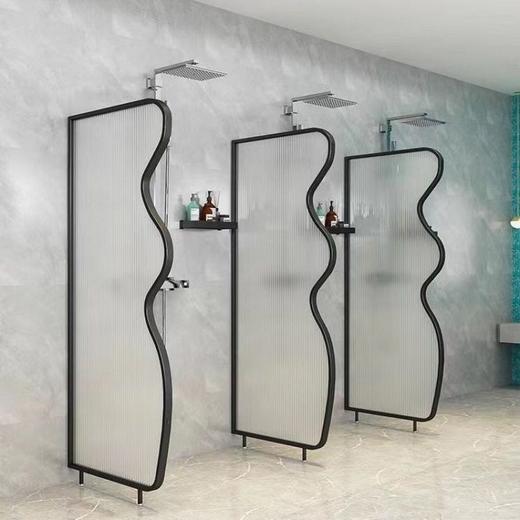 玻璃隔断澡堂遮挡游泳馆不锈钢公共卫生间淋浴间屏风长虹防水挡板 商品图1