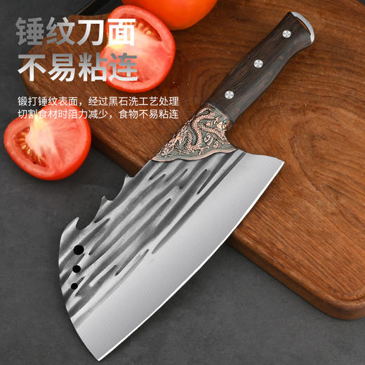 「29.9到手！锤纹斩切刀」家庭厨房用不锈钢锻打菜刀 精美电镀护手斩切刀锋利切片刀厨房用品 商品图1