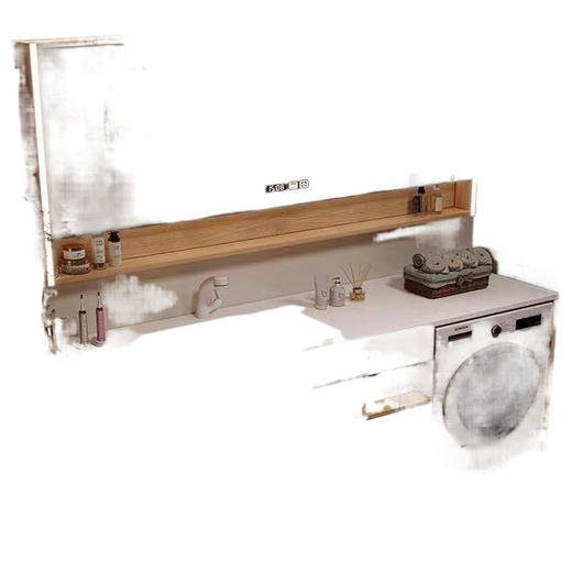 洗衣机台柜洗脸盆卫生间洗手岩板浴室柜一体一体现代防潮洗漱 商品图4