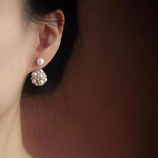 7DAYS两戴珍珠花球耳钉 商品图4
