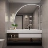 洗脸盆板组合半圆浴室柜一体轻奢岩盆镜洗漱柜台洗手盆卫生间 商品缩略图1