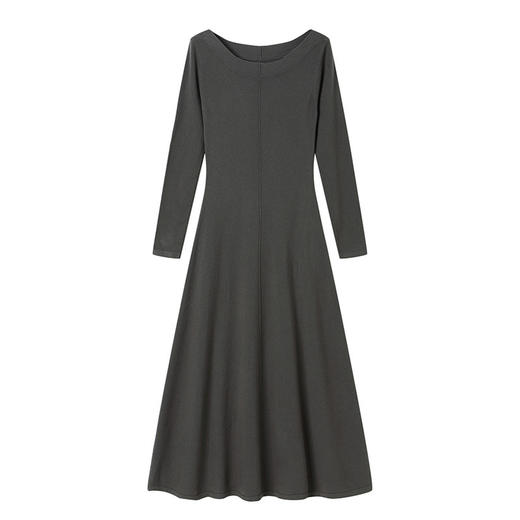 CC-16-9172法式赫本风长袖针织连衣裙秋装女2024年新款显瘦百搭大摆毛衣长裙 商品图4