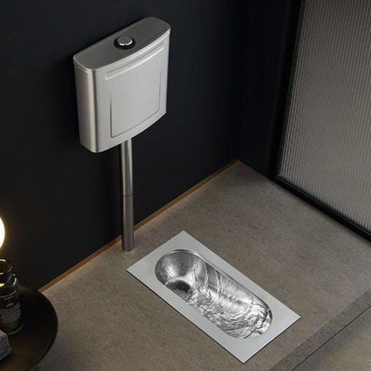 器蹲式厕出水酒吧304大便超薄便盆小户型四周便器蹲坑不锈钢蹲 商品图2