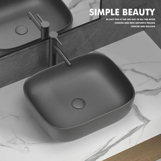 灰色盆枪尺寸洗手盆椭圆洗脸盆卡其色卫生间陶瓷法式艺术台上盆大 商品图3