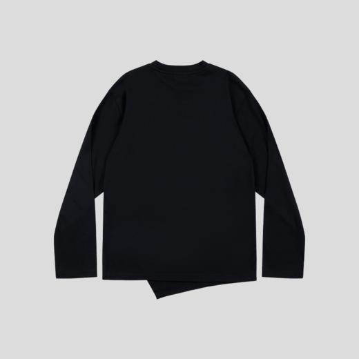 GOODBAI logo印花圆领不规则长袖T恤 商品图4