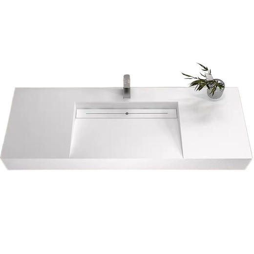 切角台下水洗脸盆卫生间洗漱岩板浴室柜台面隐形洗手盆一体式 商品图4