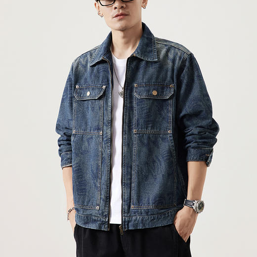 【新款DQ】大依优型大码牛仔外套新款牛仔衣青年百搭上衣潮款加肥加大胖子潮流 商品图8
