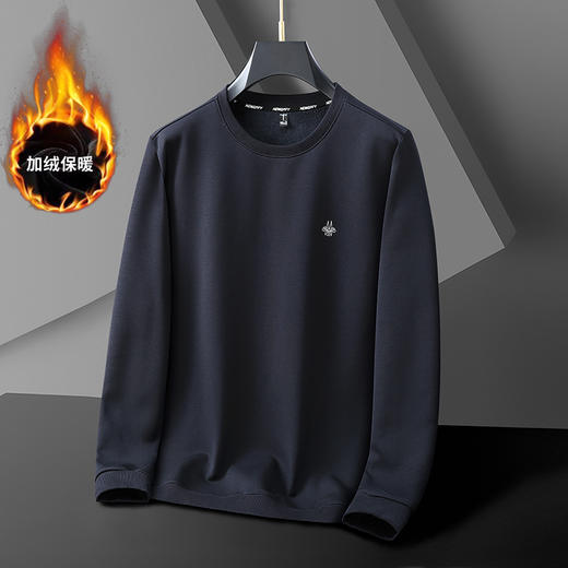 【新款DZP】大依优型大码加绒长袖卫衣圆领套头印花卫衣加肥加大宽松休闲上衣男士 商品图7