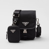 PRADA 普拉达 男士 Re-Nylon 和 Saffiano 皮革珐琅金属三角形徽标单肩包 黑色 2VD043 2DMH F0002 XOP 商品缩略图0