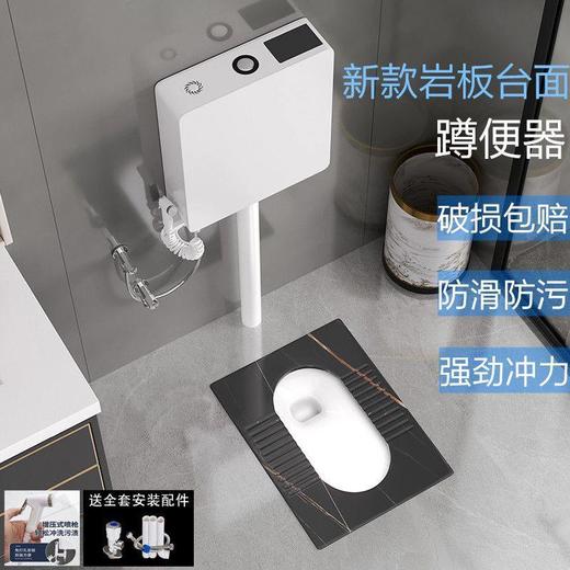 家用蹲坑卫生间蹲蹲坑便器便盆防臭厕防滑蹲蹲厕所岩板便器式水箱 商品图2