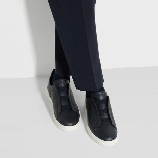 ZEGNA 杰尼亚 男士鹿皮 Triple Stitch™ 休闲运动鞋 深蓝色 LHCVO S4667Z NAV 商品图3