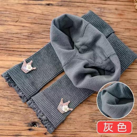 【儿童秋冬打底裤，加绒加厚精梳棉】薄绒秋冬女童打底裤外穿 婴儿绒洋气宝宝 儿童磨毛皇冠九分长袜裤-QQ 商品图8