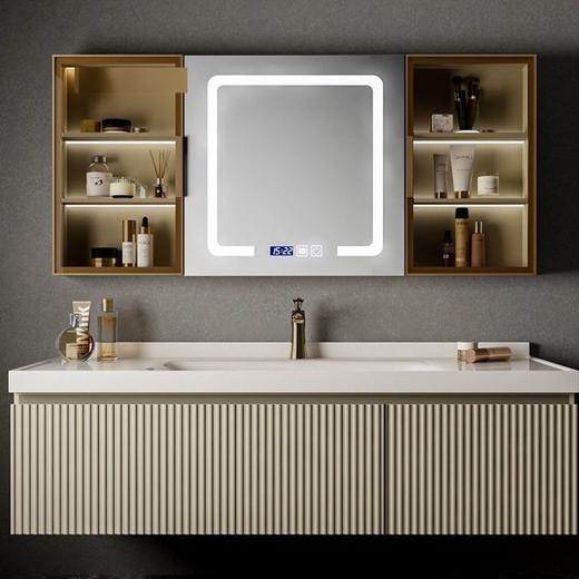 卫生间盆轻奢感橡木浴室柜洗手台盆洗脸盆一体洗漱可丽耐肤组合台 商品图1