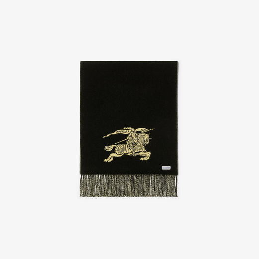 BURBERRY 巴宝莉 女士双面两用马术骑士徽标羊绒围巾 黄色 8097819 A4708 商品图2