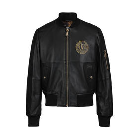 【超惠秒】Versace 范思哲 男士加厚保暖特色内里刺绣徽标logo 小羊皮皮衣/夹克外套 12133