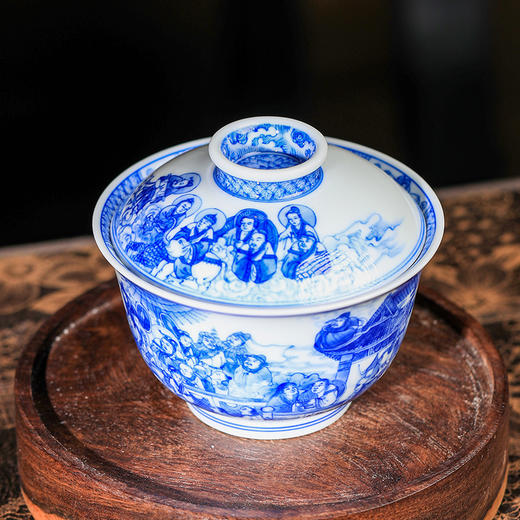 朗谷窑-群仙祝寿二才盖碗 商品图2