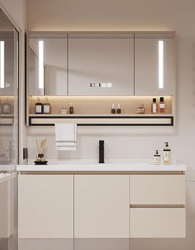 洗漱卫生间实木组合浴室柜洗脸盆洗手盆一体陶瓷现代智能