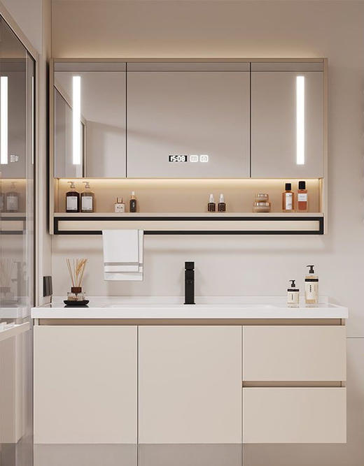 洗漱卫生间实木组合浴室柜洗脸盆洗手盆一体陶瓷现代智能 商品图0