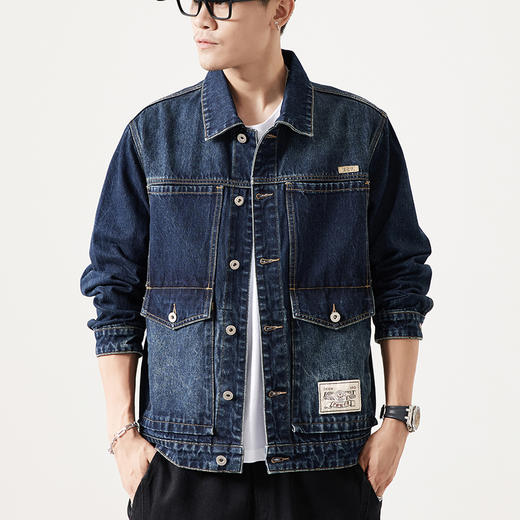 【新款DQ】大依优型大码牛仔外套新款牛仔衣青年百搭上衣潮款加肥加大胖子潮流 商品图9